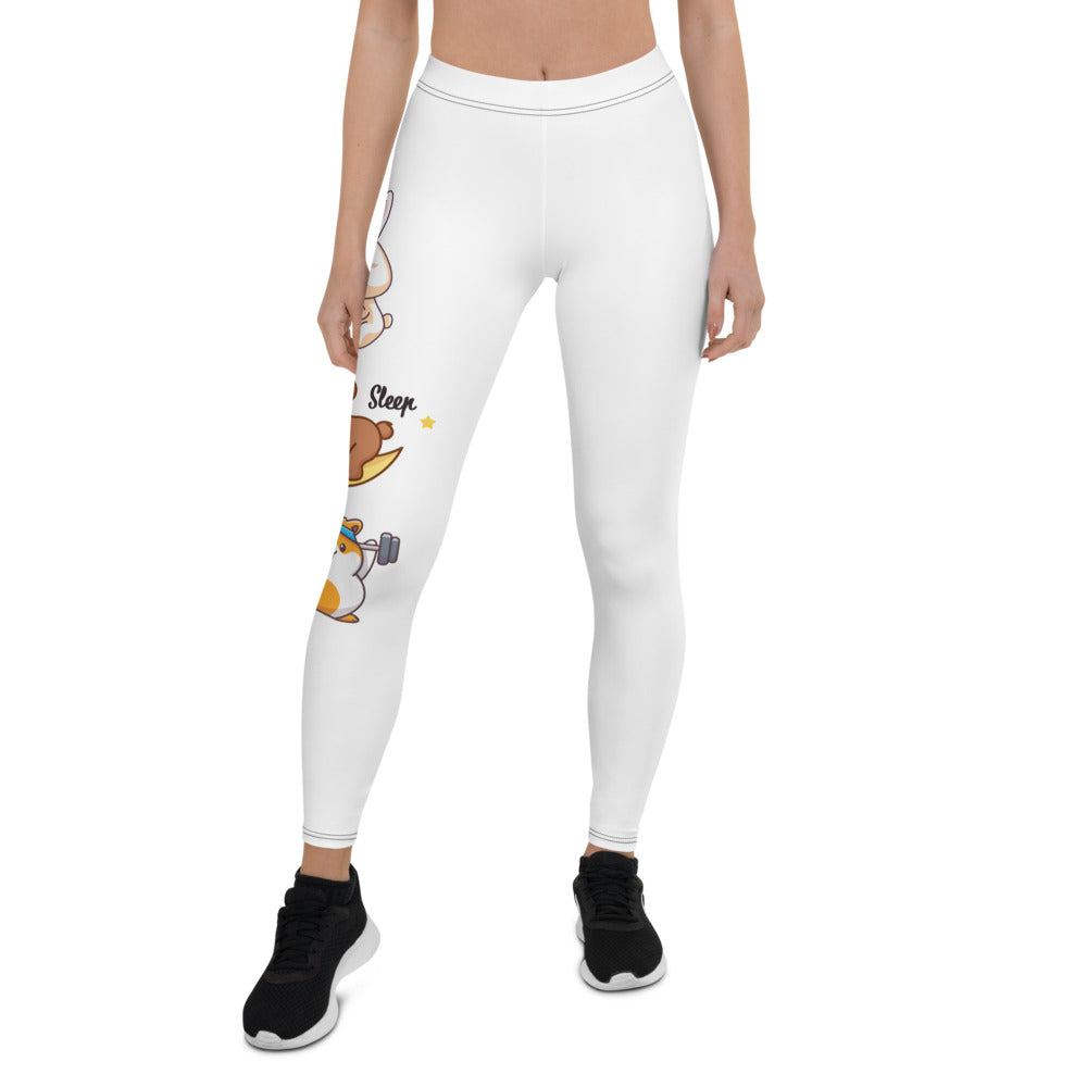 Plush Eat Sleep Train Sport Leggings