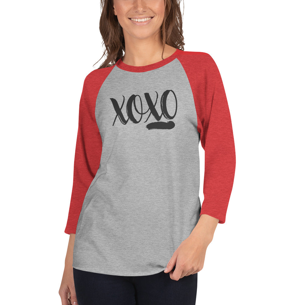 XOXO Women's 3/4 Sleeve Raglan Shirt