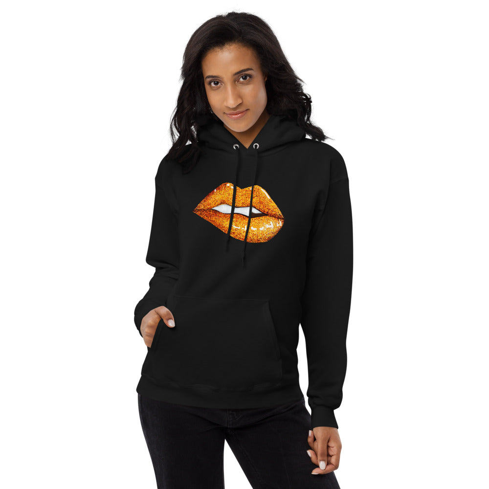 Women's Gold Lips Fleece Hoodie