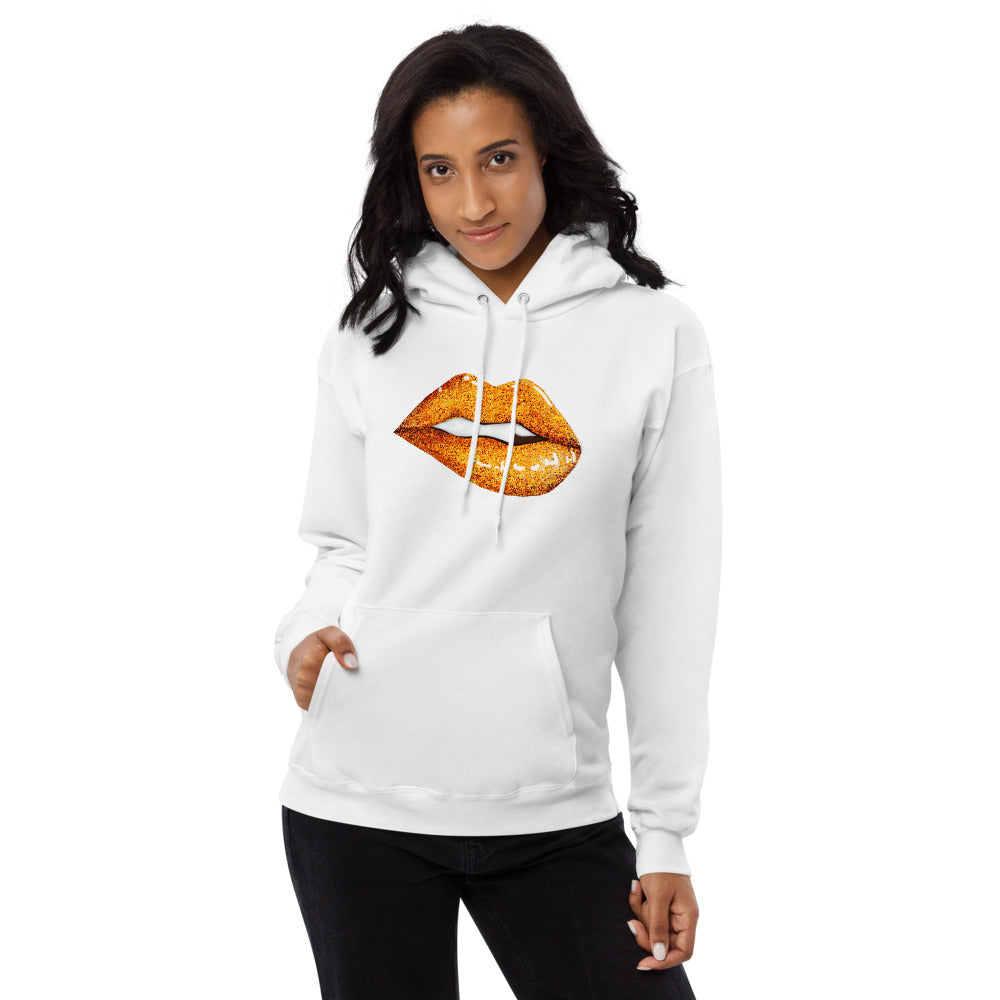 Women's Gold Lips Fleece Hoodie