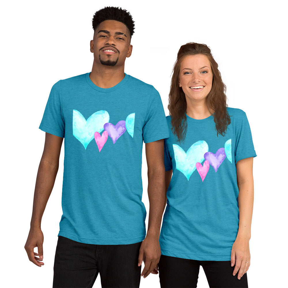 Couples Valentine's Hearts Short Sleeve T-shirt