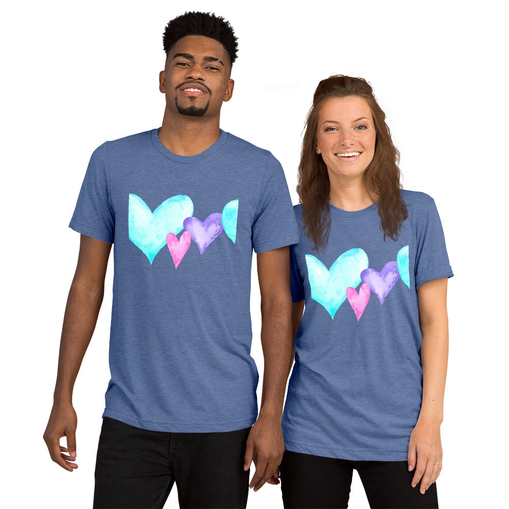 Couples Valentine's Hearts Short Sleeve T-shirt