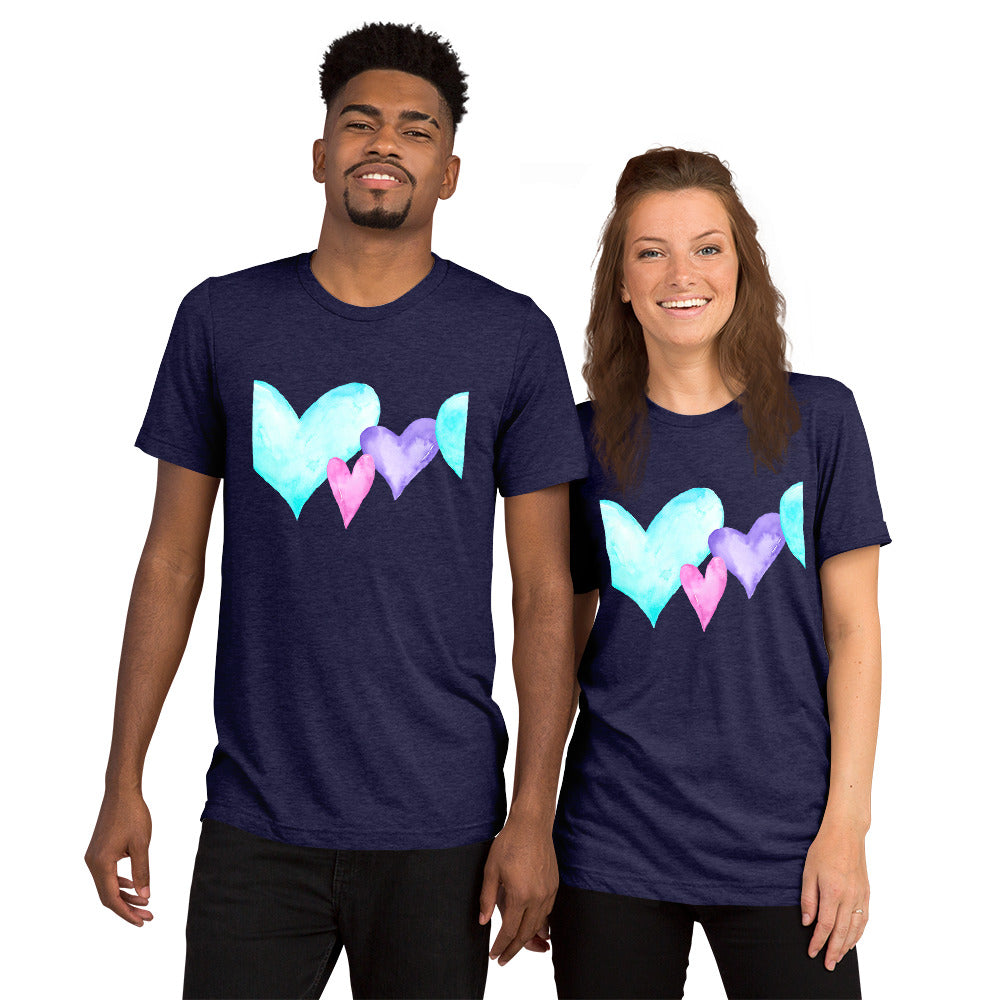 Couples Valentine's Hearts Short Sleeve T-shirt