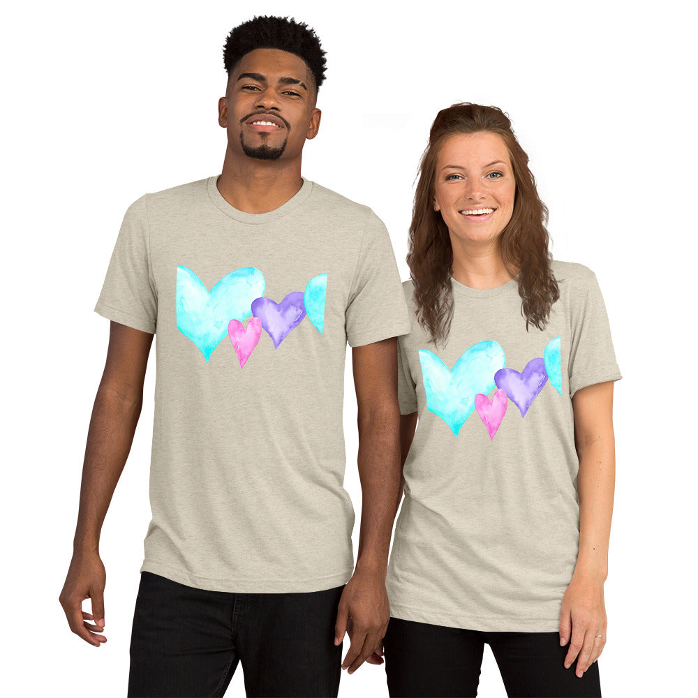 Couples Valentine's Hearts Short Sleeve T-shirt