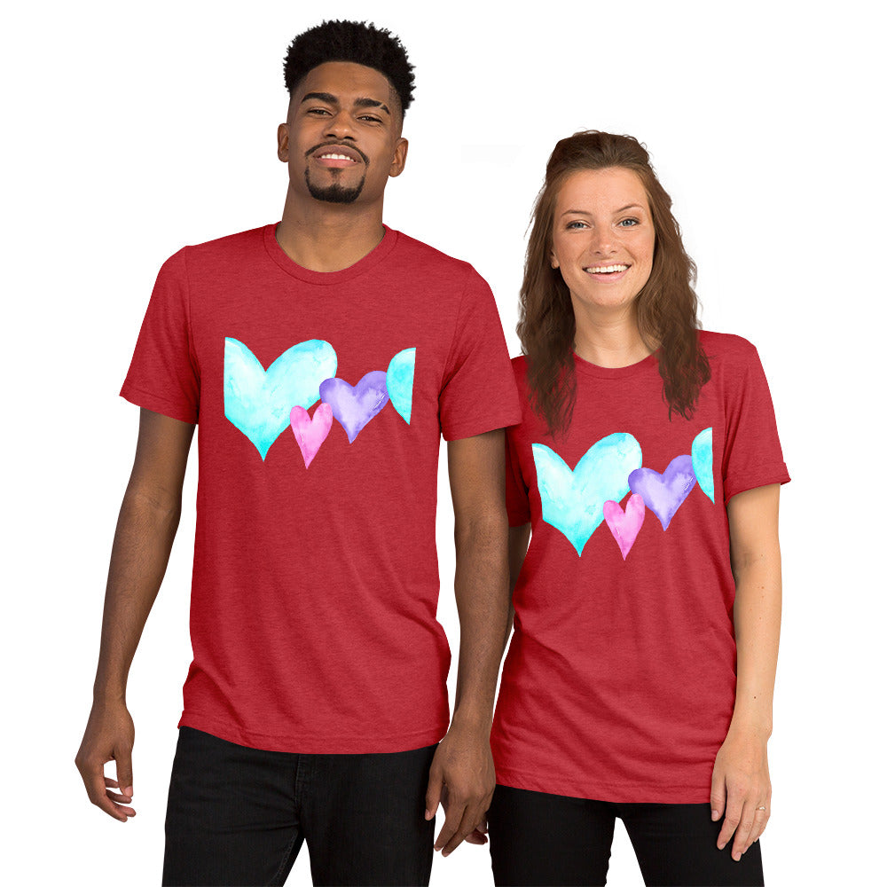 Couples Valentine's Hearts Short Sleeve T-shirt