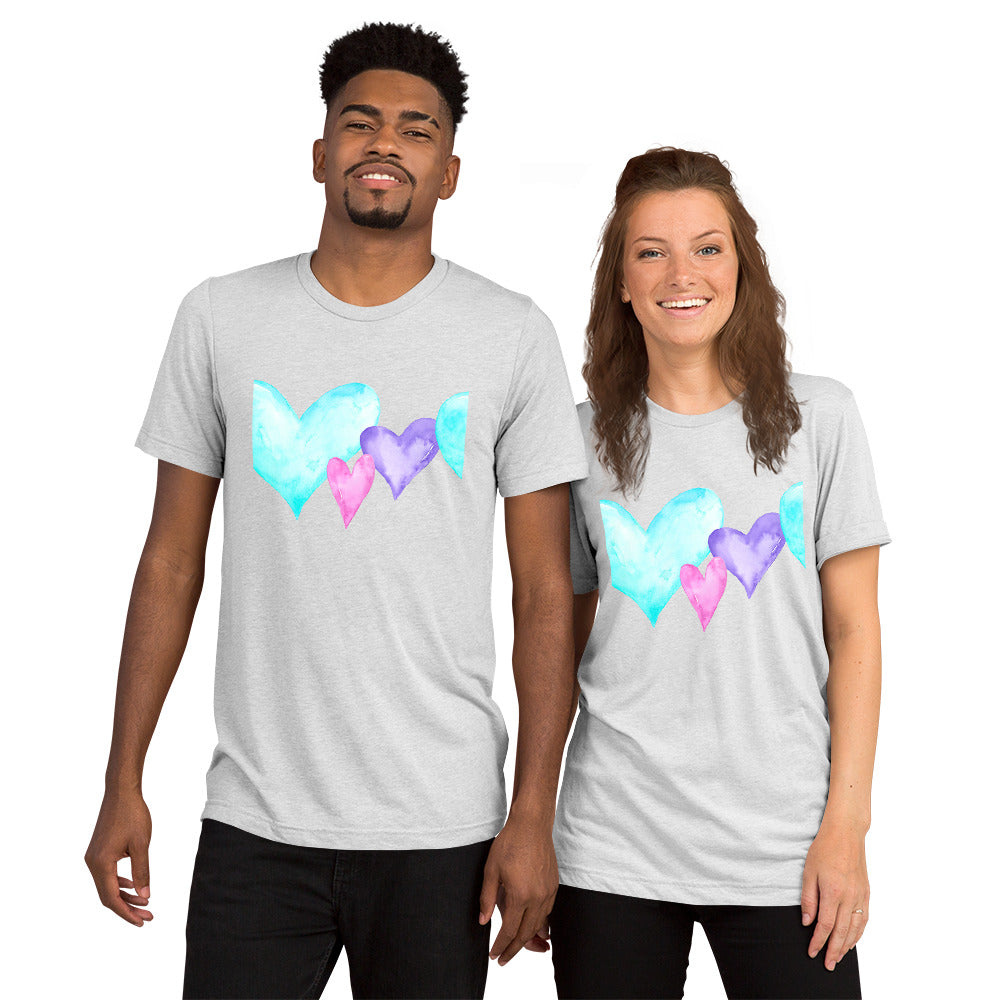 Couples Valentine's Hearts Short Sleeve T-shirt