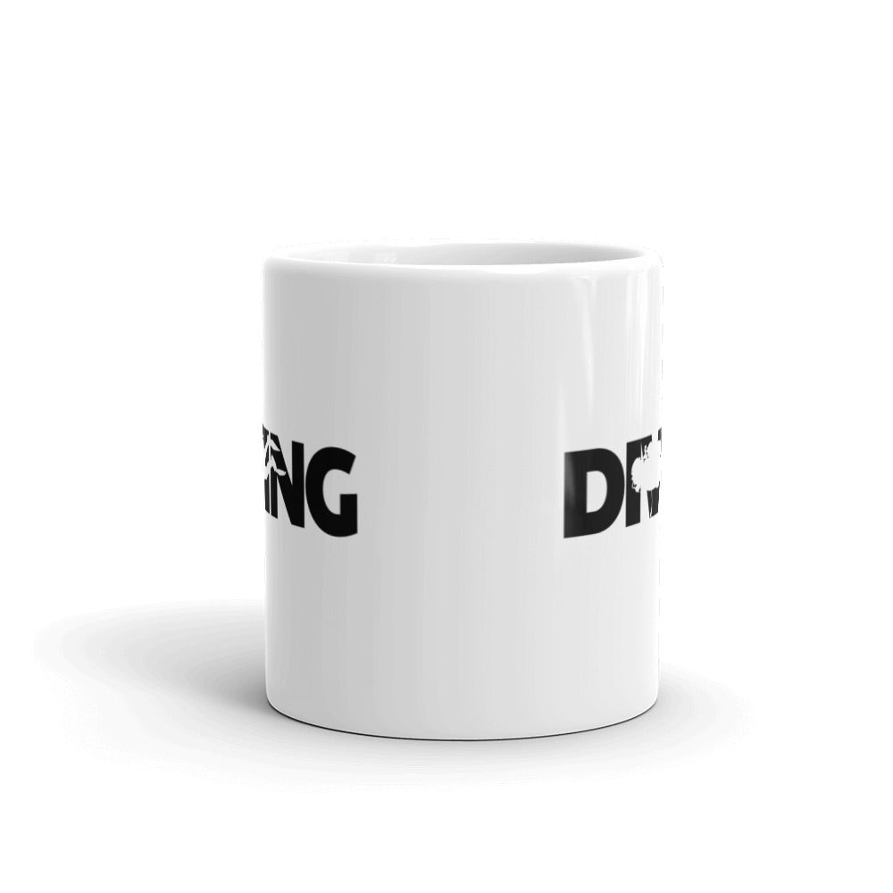 Men's Diver Graphic White Glossy Mug