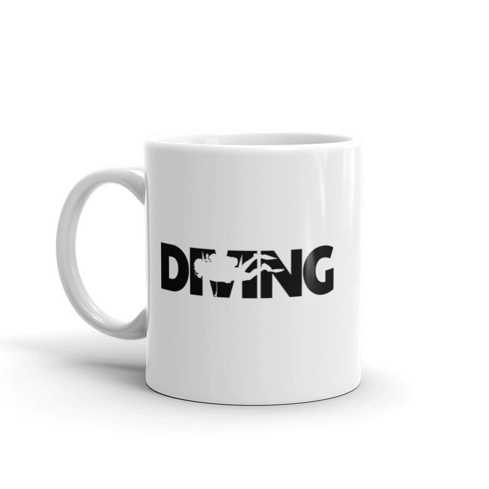 Men's Diver Graphic White Glossy Mug