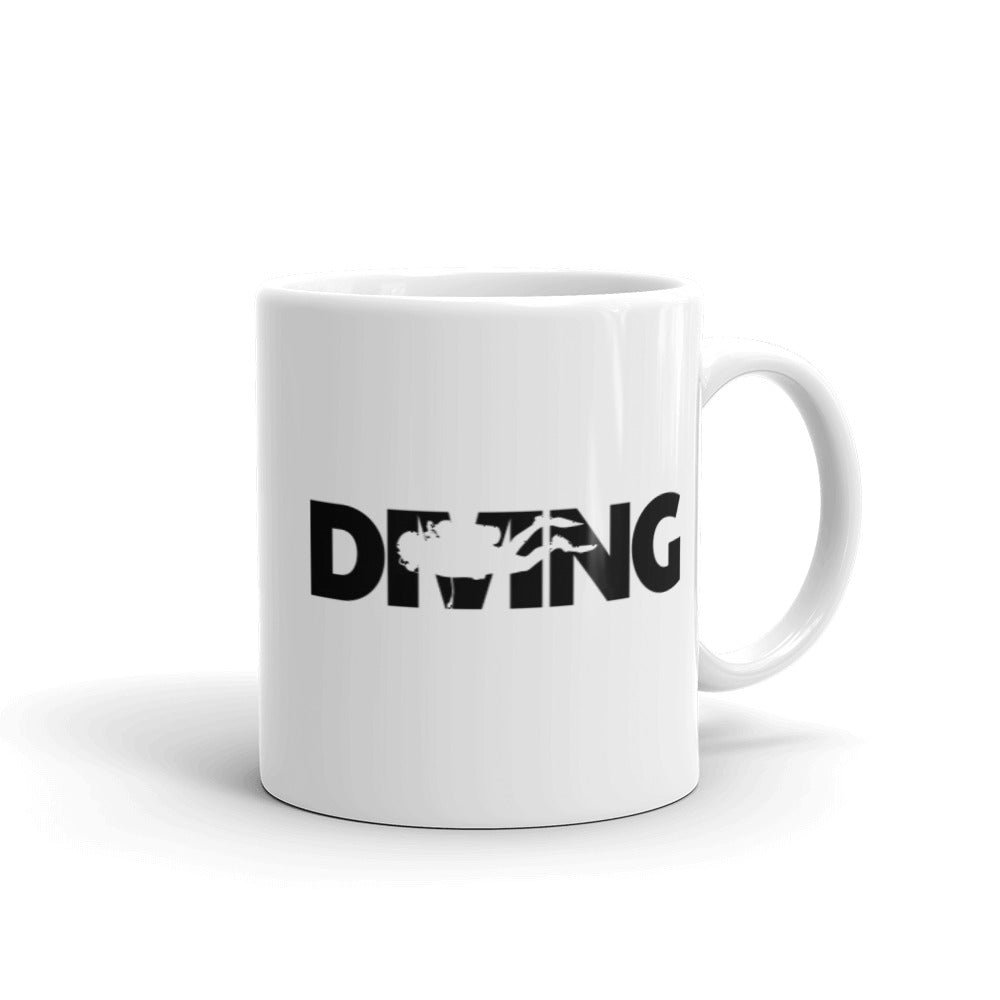 Men's Diver Graphic White Glossy Mug