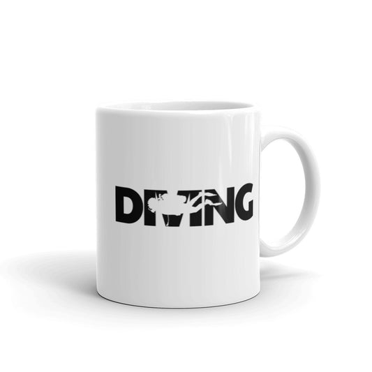 Men's Diver Graphic White Glossy Mug